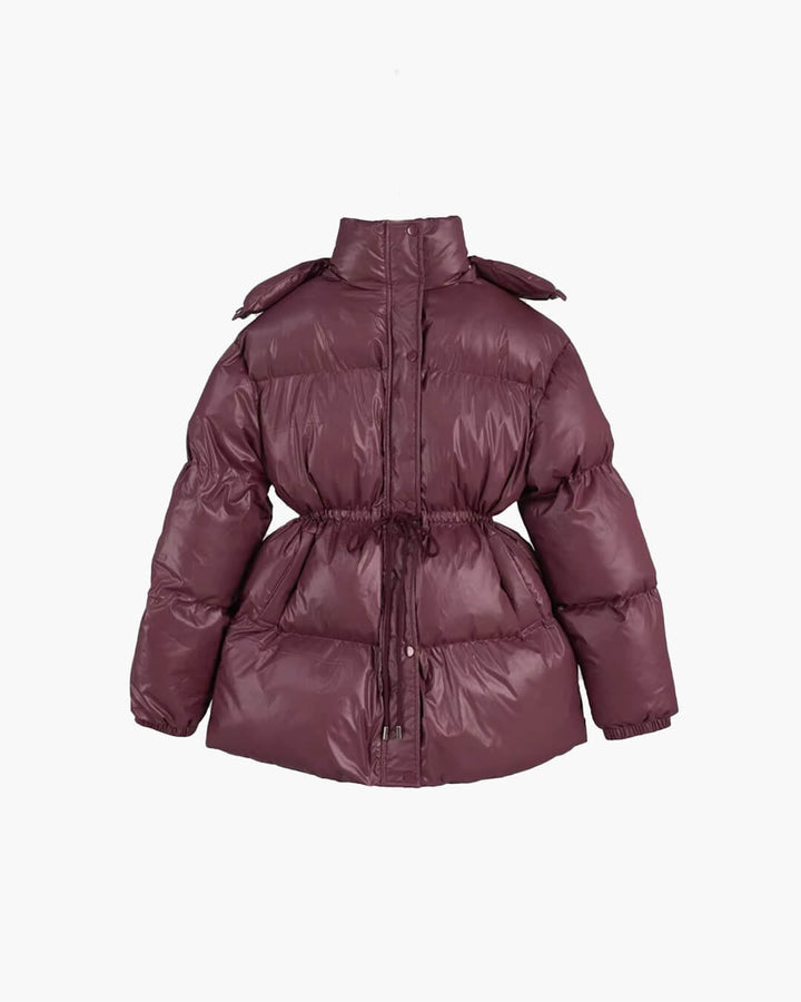 Tess | Women's Puffer Jacket | Hood & Drawstring Waist Zip Up