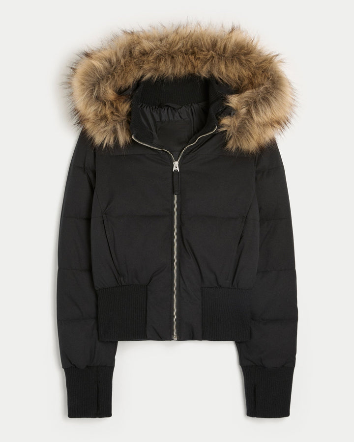 Nuala | Women's Puffer Jacket | Hood Zip Up Ribbed Cuffs