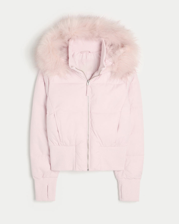 Nuala | Women's Puffer Jacket | Hood Zip Up Ribbed Cuffs