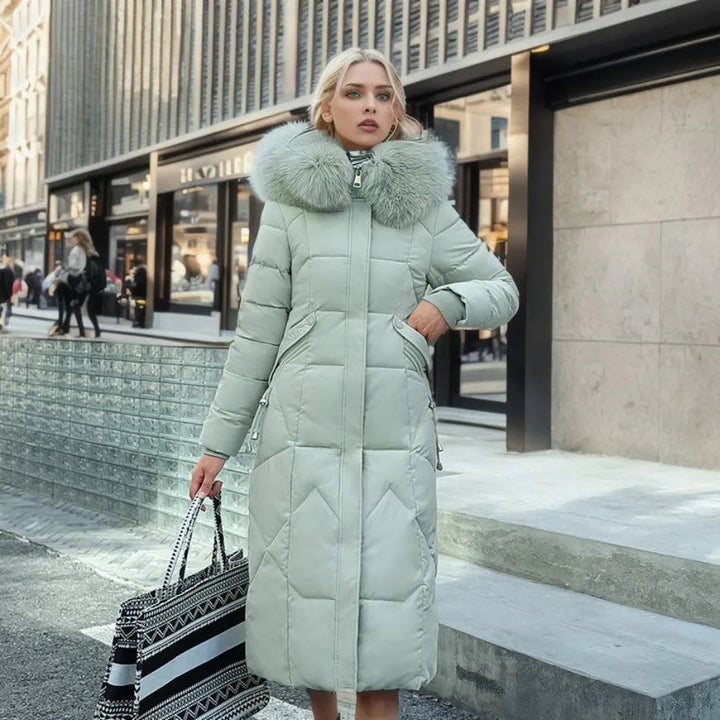 Gundrada | Women's Oversized Quilted Coat | Fur Hood Padded