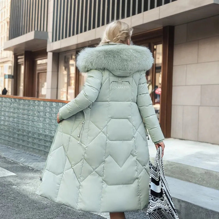 Gundrada | Women's Oversized Quilted Coat | Fur Hood Padded