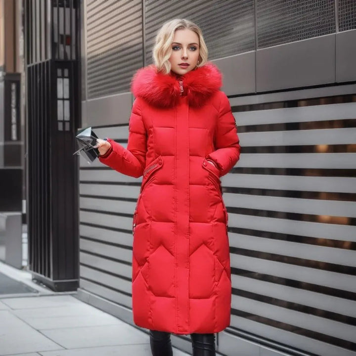 Gundrada | Women's Oversized Quilted Coat | Fur Hood Padded