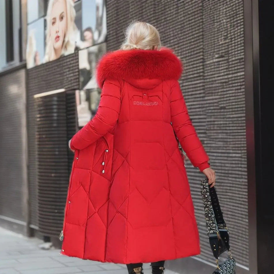 Gundrada | Women's Oversized Quilted Coat | Fur Hood Padded