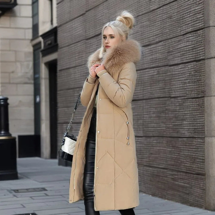 Gundrada | Women's Oversized Quilted Coat | Fur Hood Padded