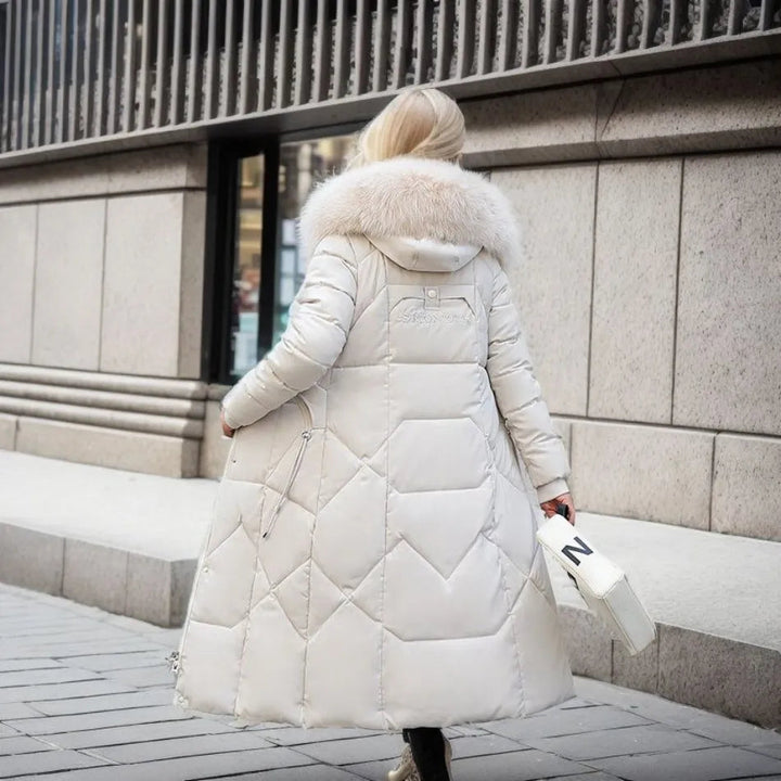Gundrada | Women's Oversized Quilted Coat | Fur Hood Padded