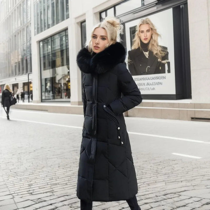 Gundrada | Women's Oversized Quilted Coat | Fur Hood Padded