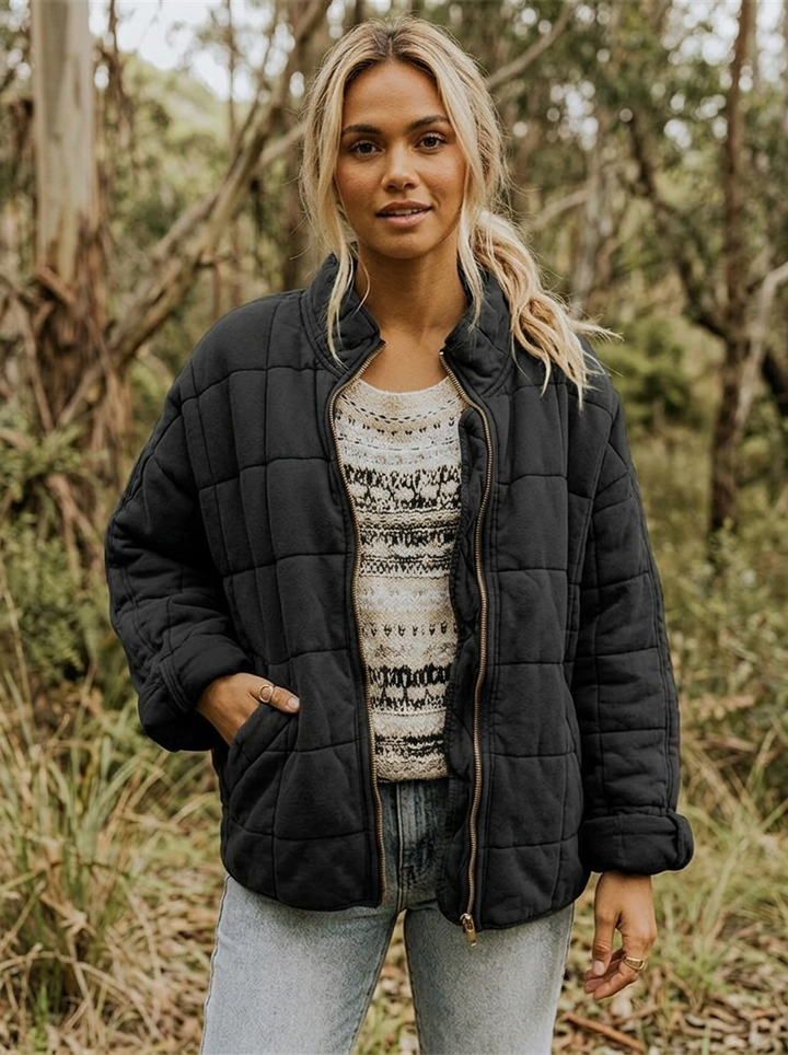Lila | Women's Quilted Jacket | Zip Front Casual