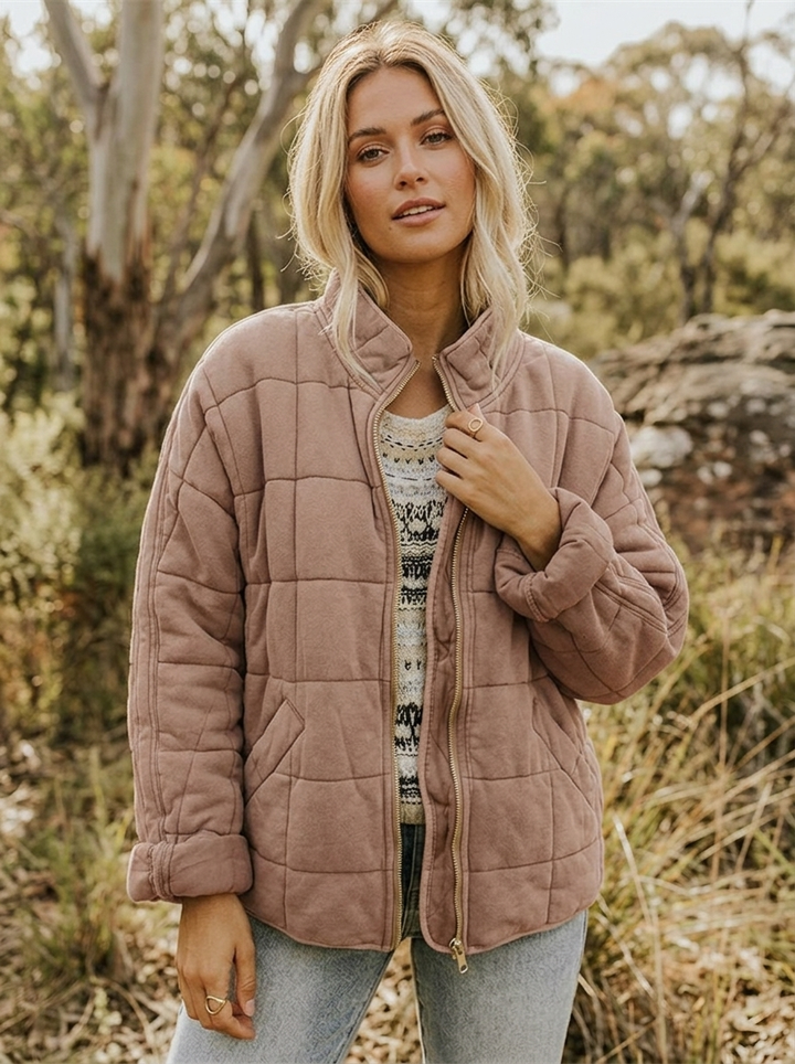 Lila | Women's Quilted Jacket | Zip Front Casual
