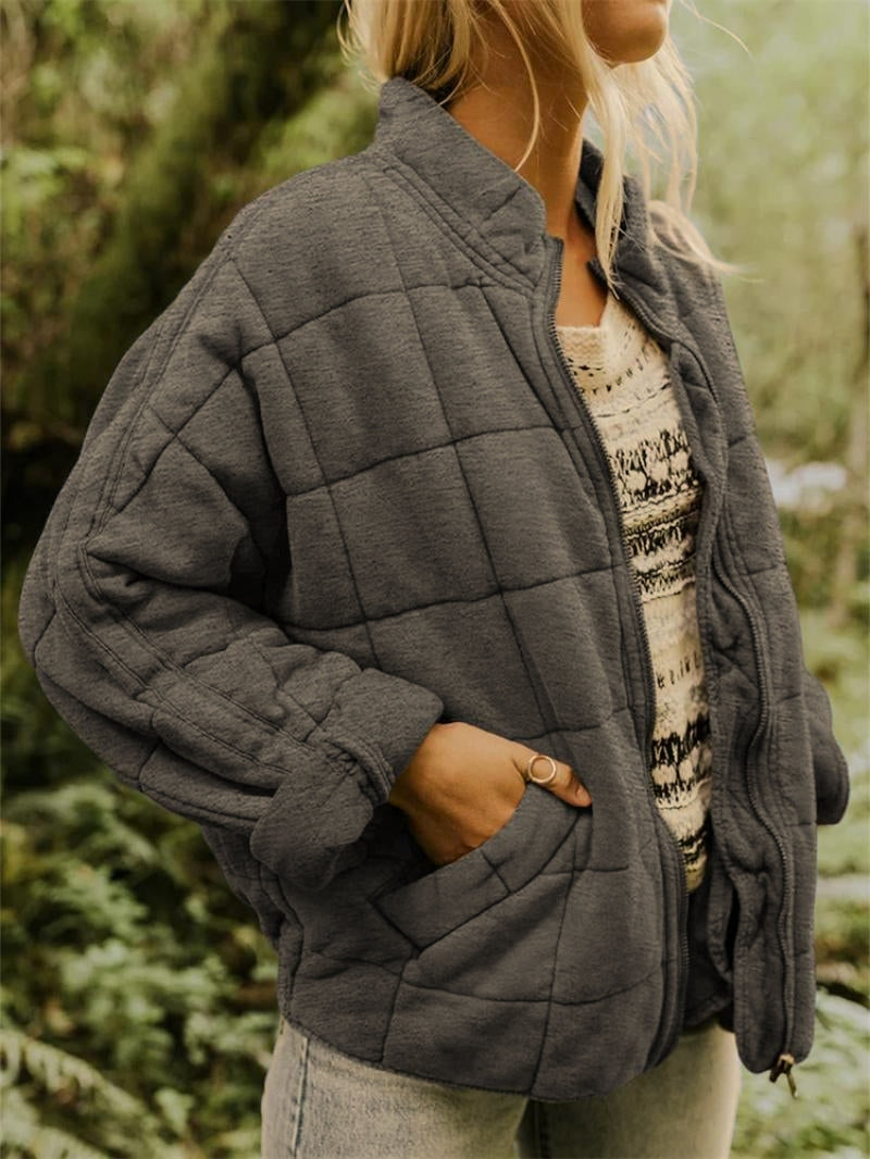 Lila | Women's Quilted Jacket | Zip Front Casual