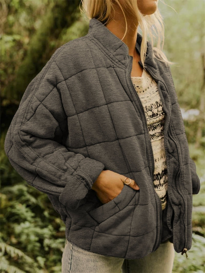 Lila | Women's Quilted Jacket | Zip Front Casual