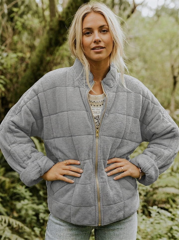 Lila | Women's Quilted Jacket | Zip Front Casual