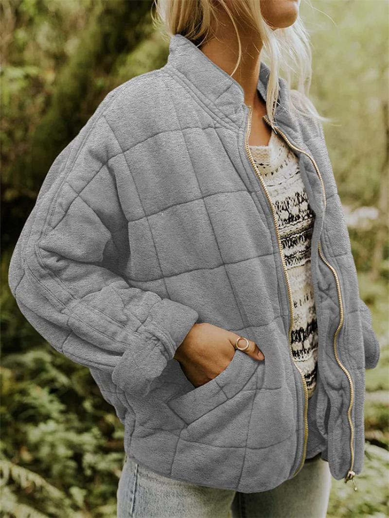 Lila | Women's Quilted Jacket | Zip Front Casual