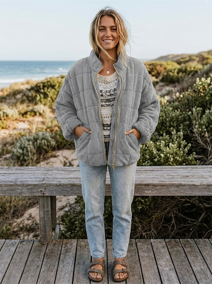 Lila | Women's Quilted Jacket | Zip Front Casual
