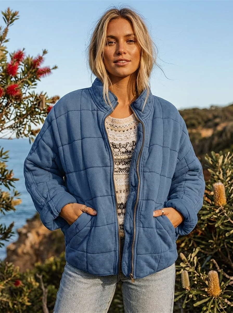 Lila | Women's Quilted Jacket | Zip Front Casual
