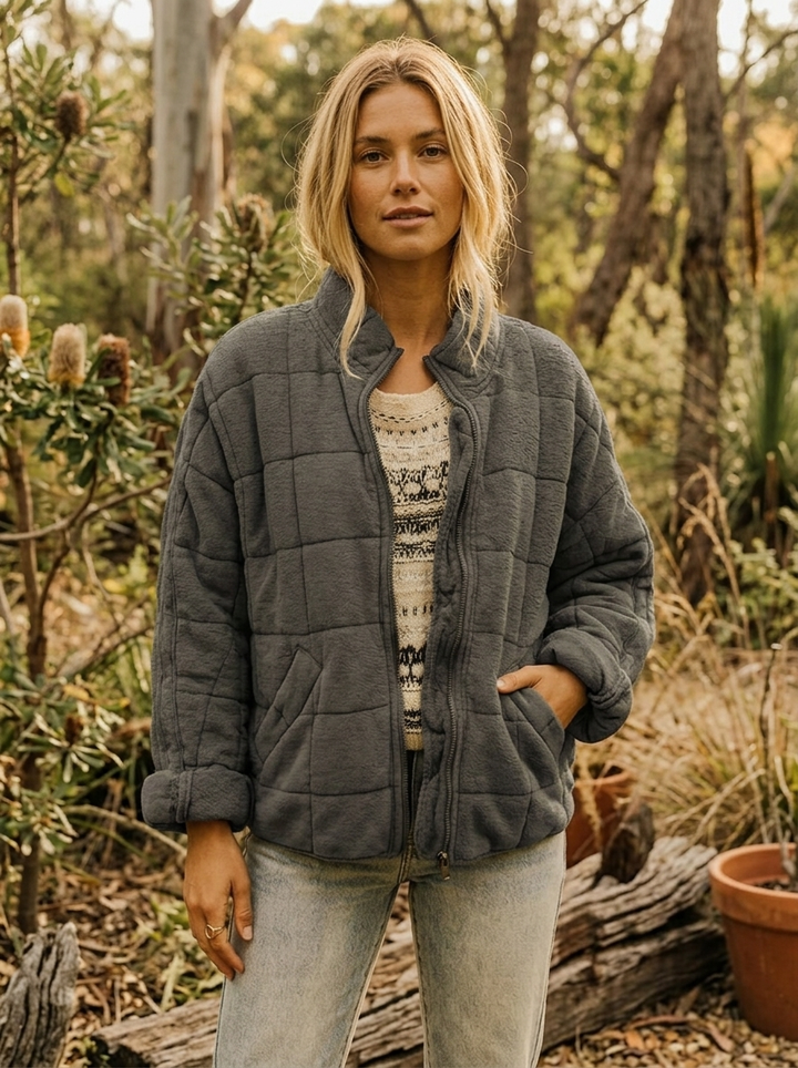 Lila | Women's Quilted Jacket | Zip Front Casual