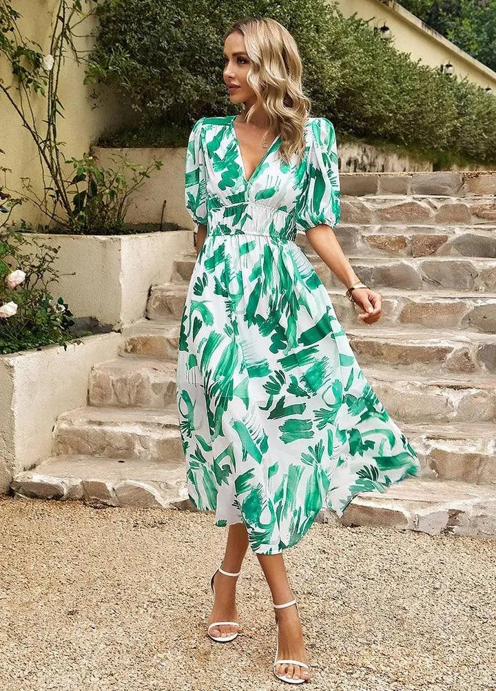 Women's Races Dresses Floral Midi V-Neck | Party