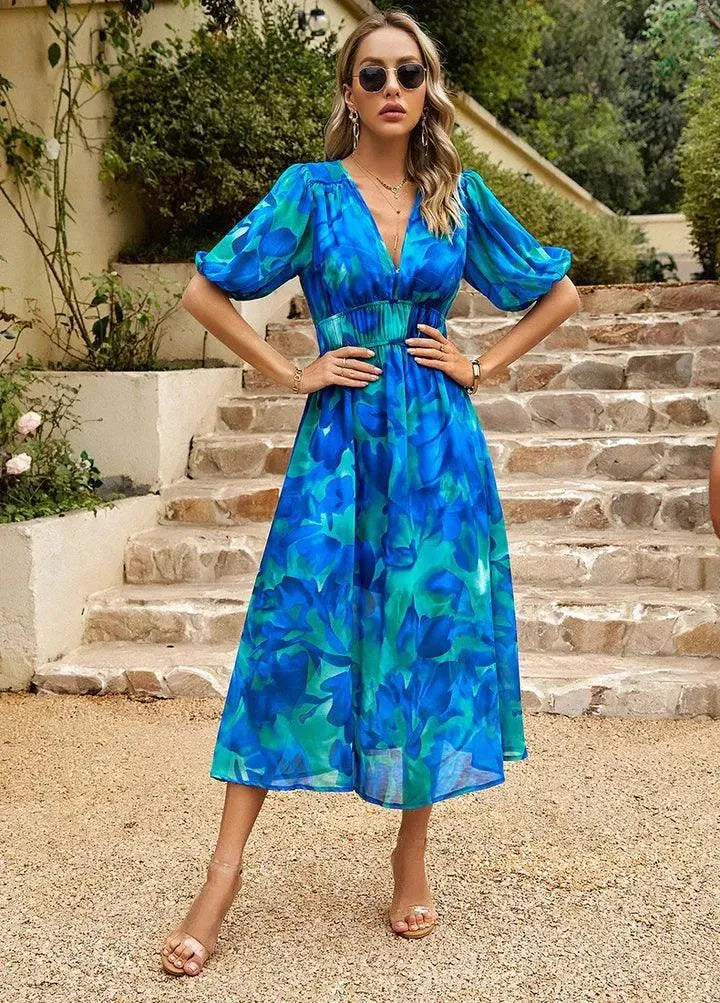 Women's Races Dresses Floral Midi V-Neck | Party