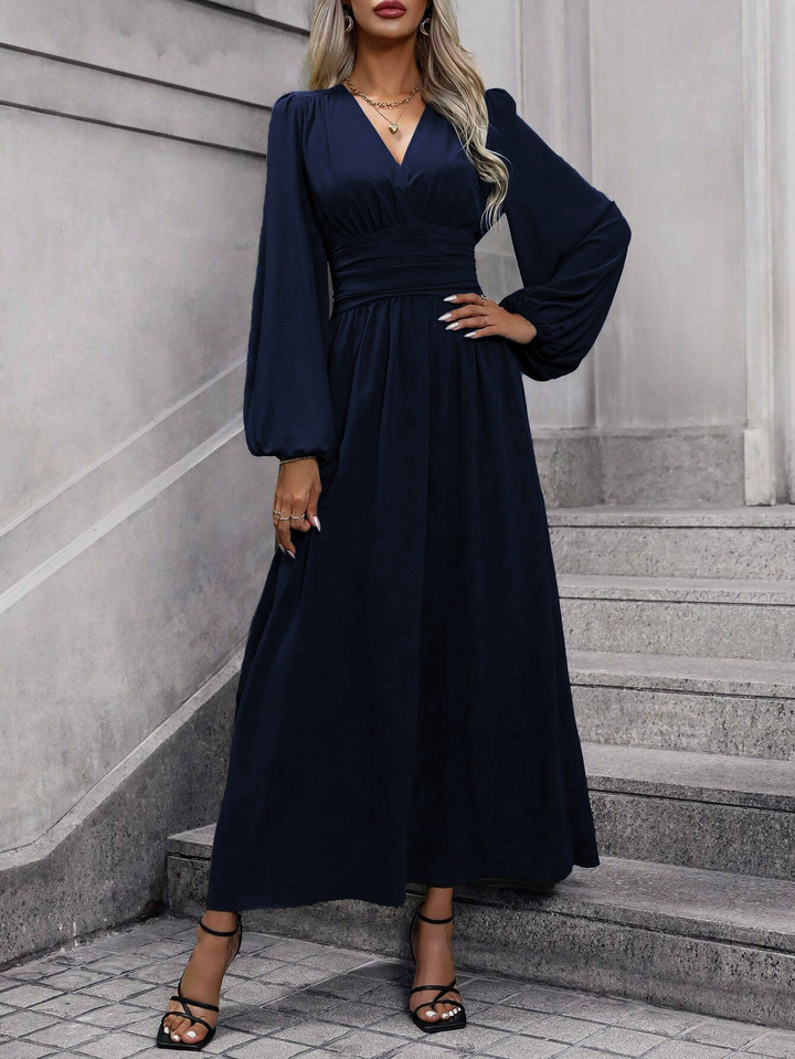 Sibeal | Women's Long Sleeve Slit Midi Dress | Wedding Guest