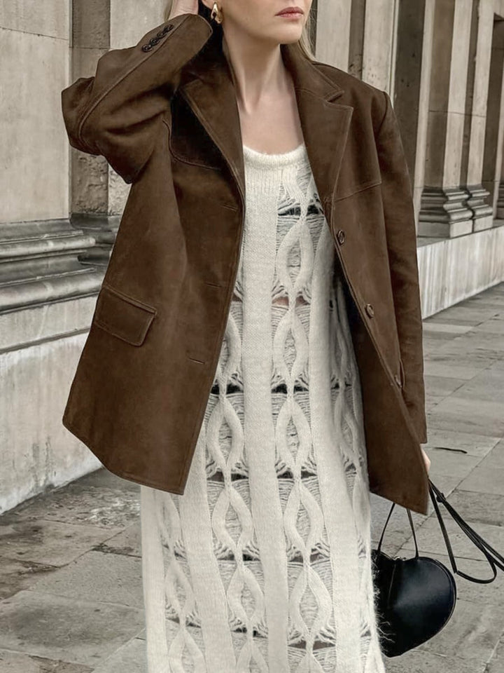 Izumi | Women's Oversized Suede Jacket | Button-Front