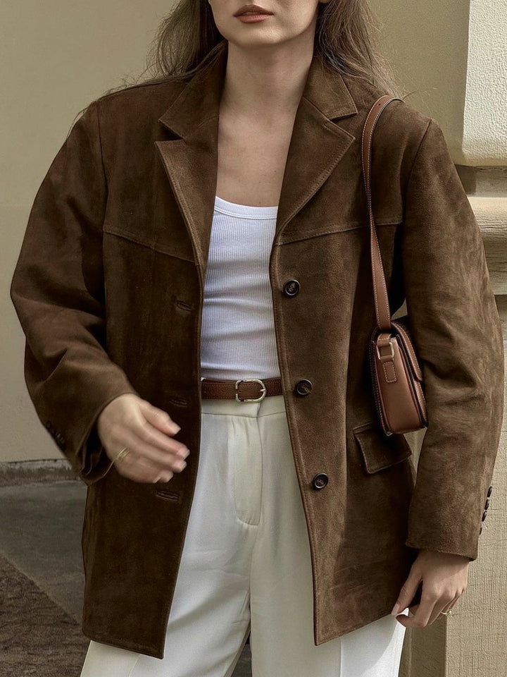 Izumi | Women's Oversized Suede Jacket | Button-Front