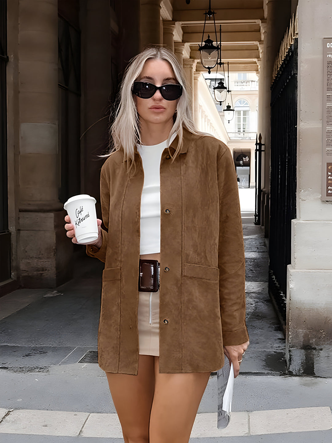 Sachiko | Women's Oversized Suede Jacket | Button Up Workwear