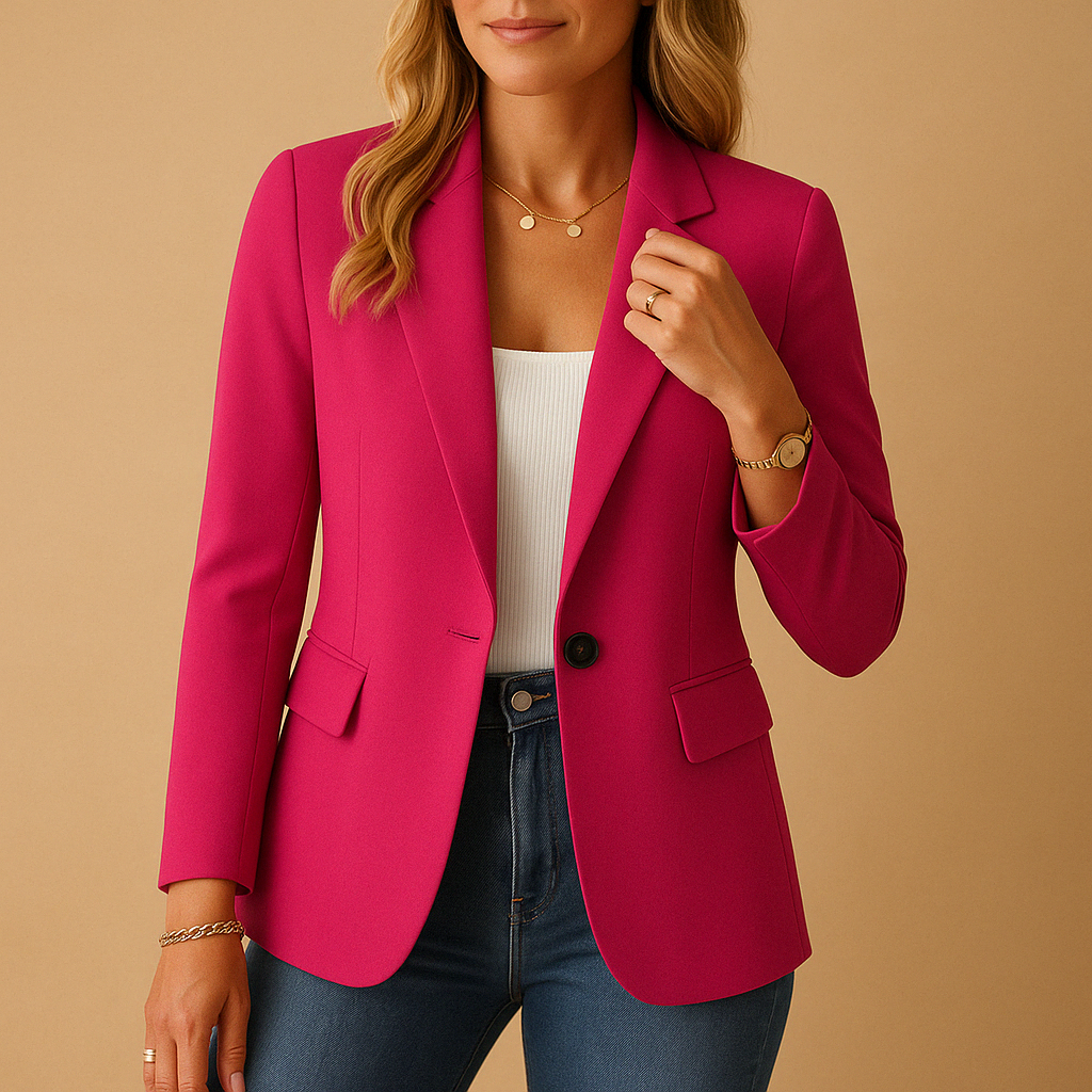 Acantha | Women's Tailored Blazer | Long Sleeve Lapel Button Office