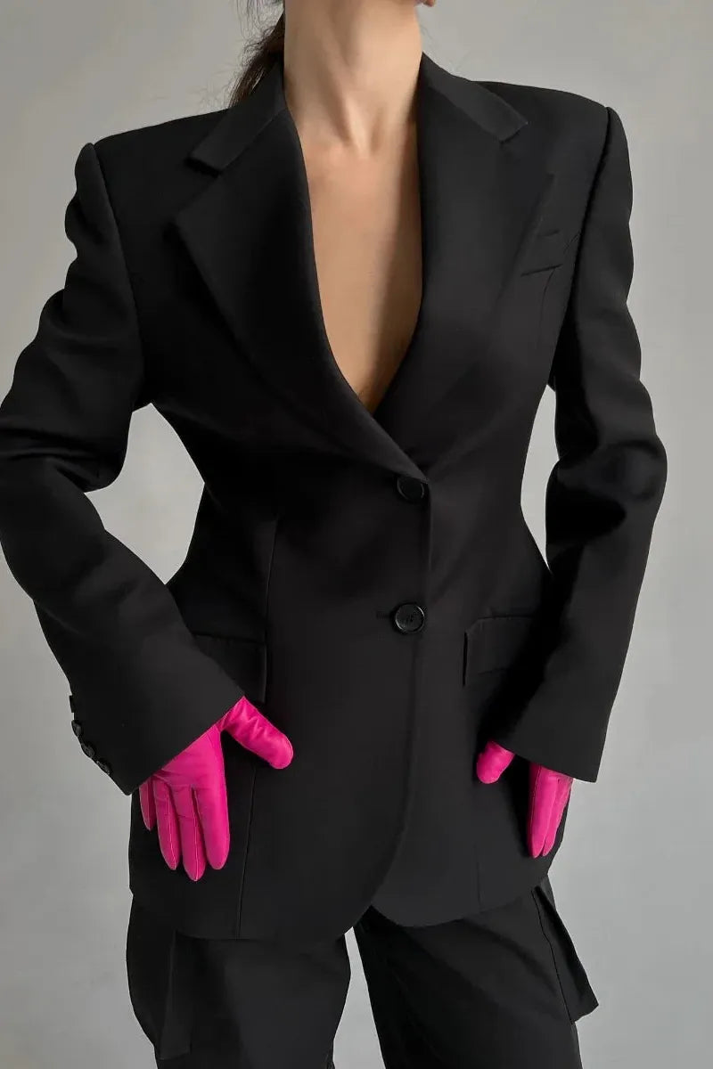 Alfrun | Women's Tailored Blazer | Peak Lapel Pockets Office