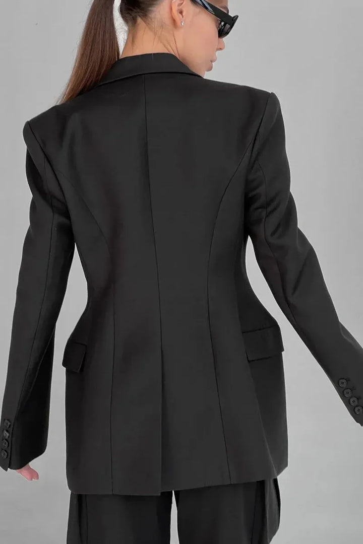 Alfrun | Women's Tailored Blazer | Peak Lapel Pockets Office