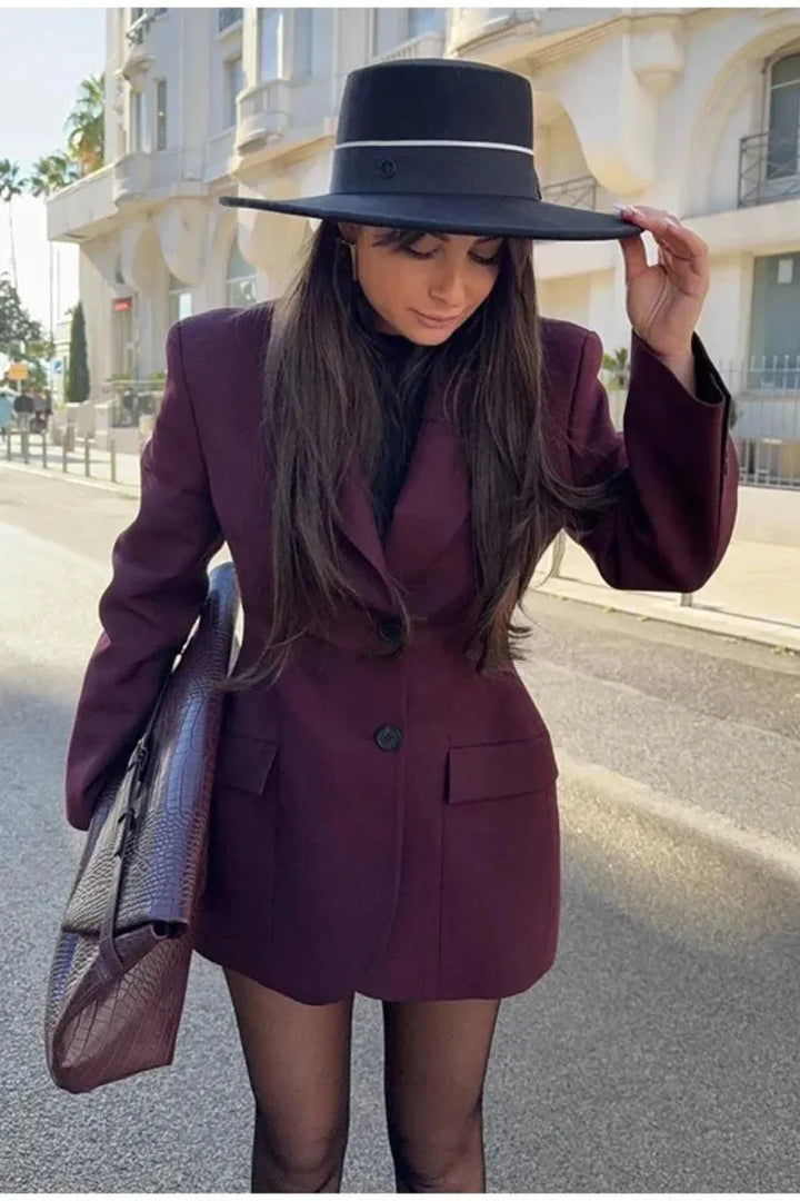Alfrun | Women's Tailored Blazer | Peak Lapel Pockets Office