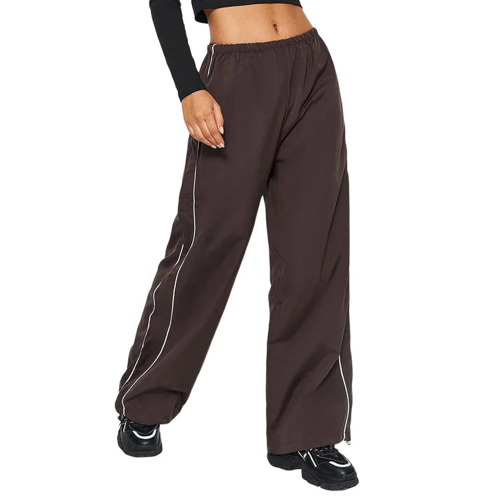 Uta | Women's Baggy Track Pants Wide Leg | Side Stripe Casual