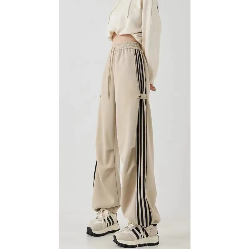 Cunimund | Women's Baggy Track Pants High Waist | Side Stripe