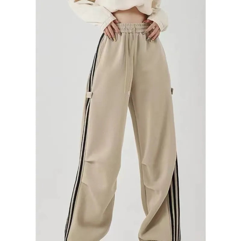 Cunimund | Women's Baggy Track Pants High Waist | Side Stripe