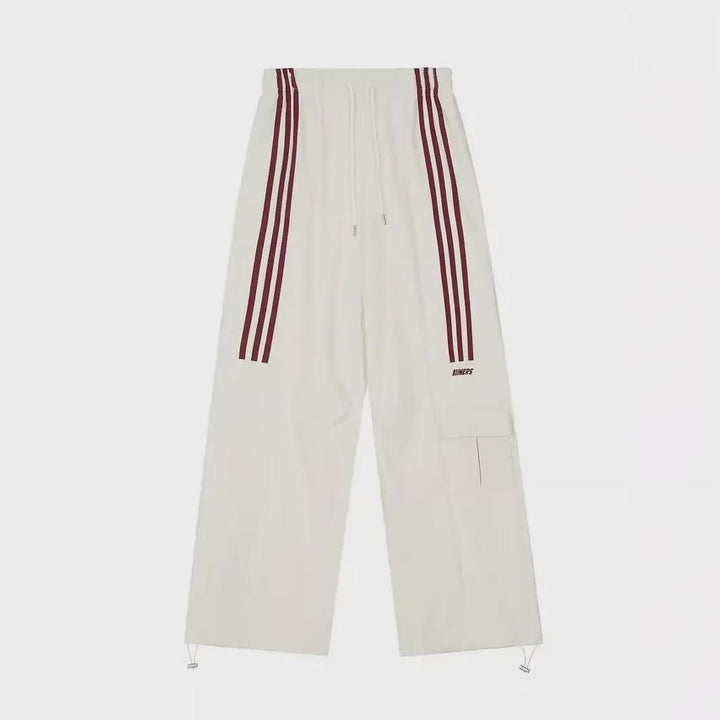 Lysistrata | Women's Cargo Striped Track Pants | Wide Leg High Waist