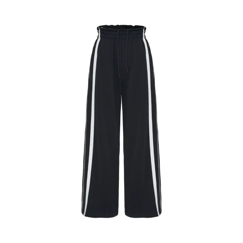 Niobe | Women's Wide Leg Track Pants | Side Stripe Zip Pockets