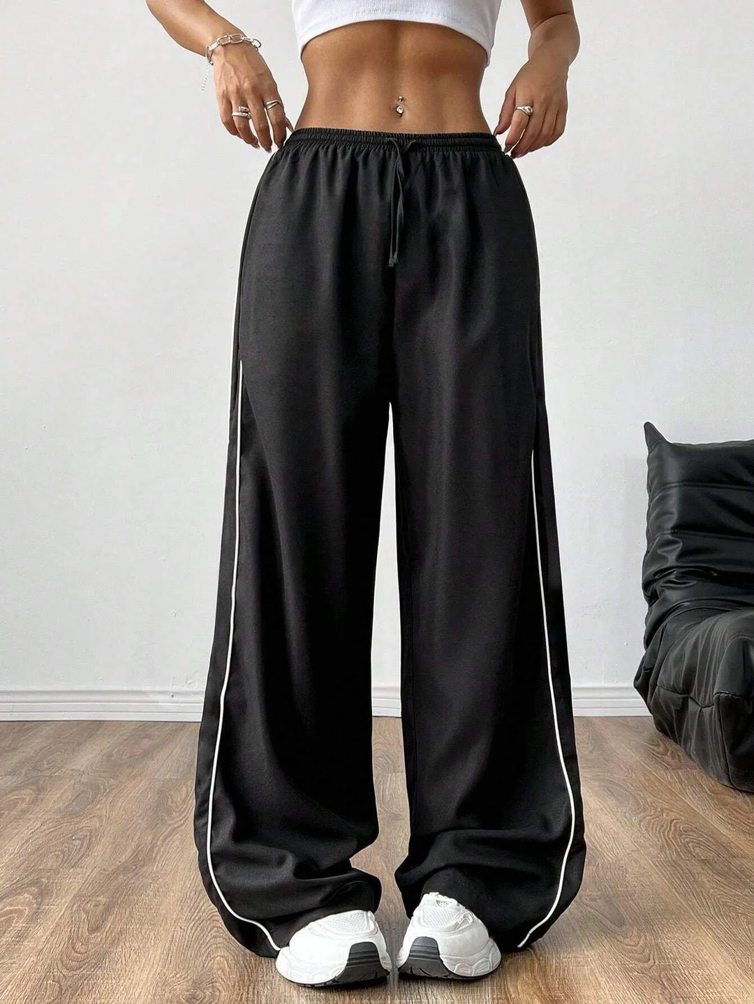 Aisling | Women's Baggy Track Pants | Drawstring Side Piping