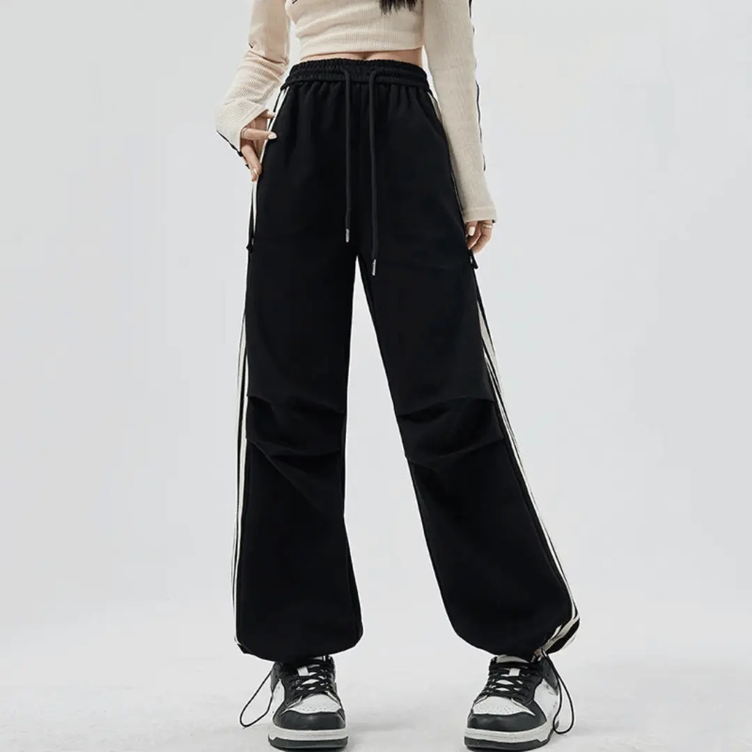 Eirene | Women's Wide Leg Track Pants | Drawstring Waist