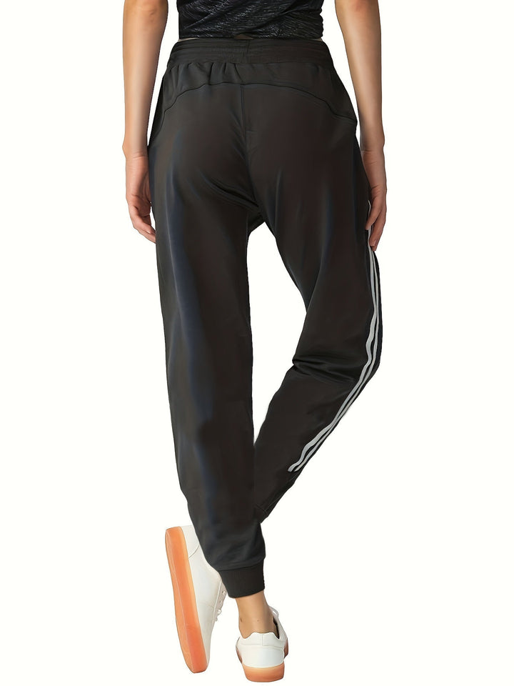 Aethelhild | Women's Track Pants | Side Stripes Drawstring Cuffed Hem