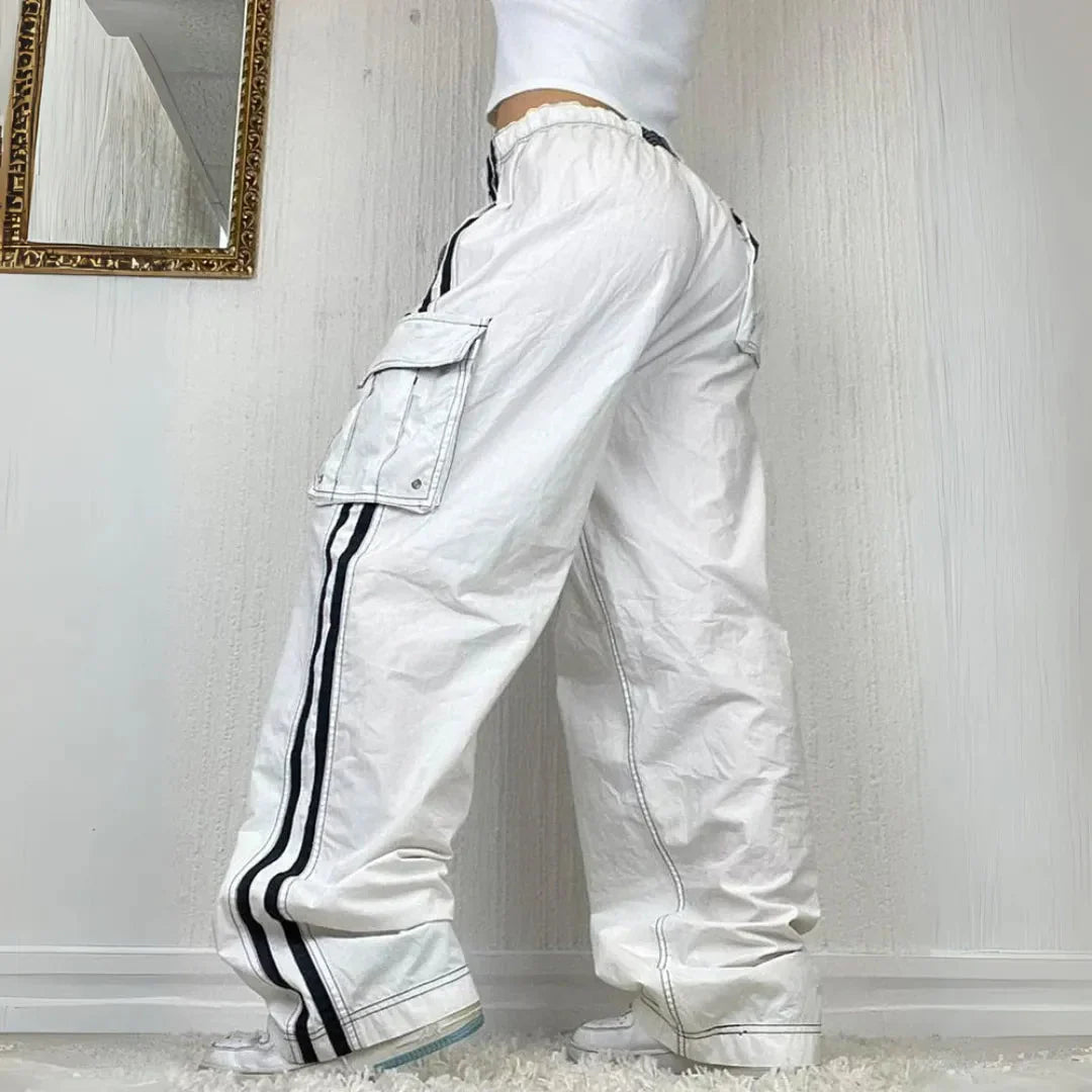 Calypso | Women's Baggy Track Pants | Side Stripes Drawstring