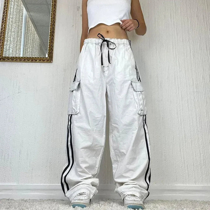 Calypso | Women's Baggy Track Pants | Side Stripes Drawstring