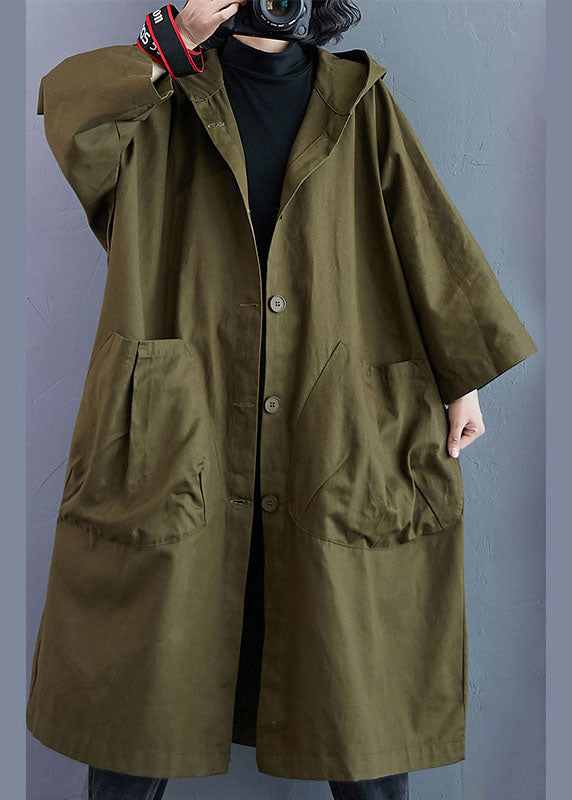 Bogumila | Women's Long Hooded Trench Coat | Oversized Button Front