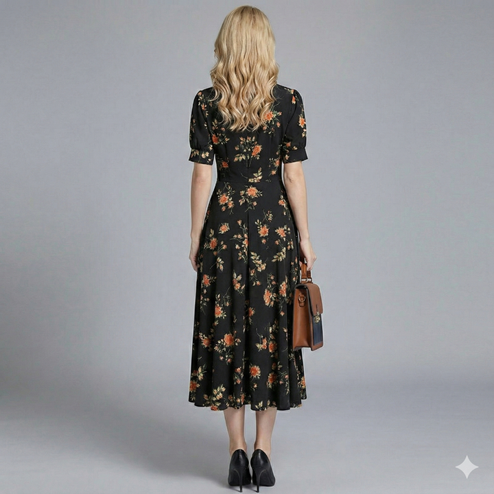 Women's Wedding Guest Dress V-Neck Floral | Midi