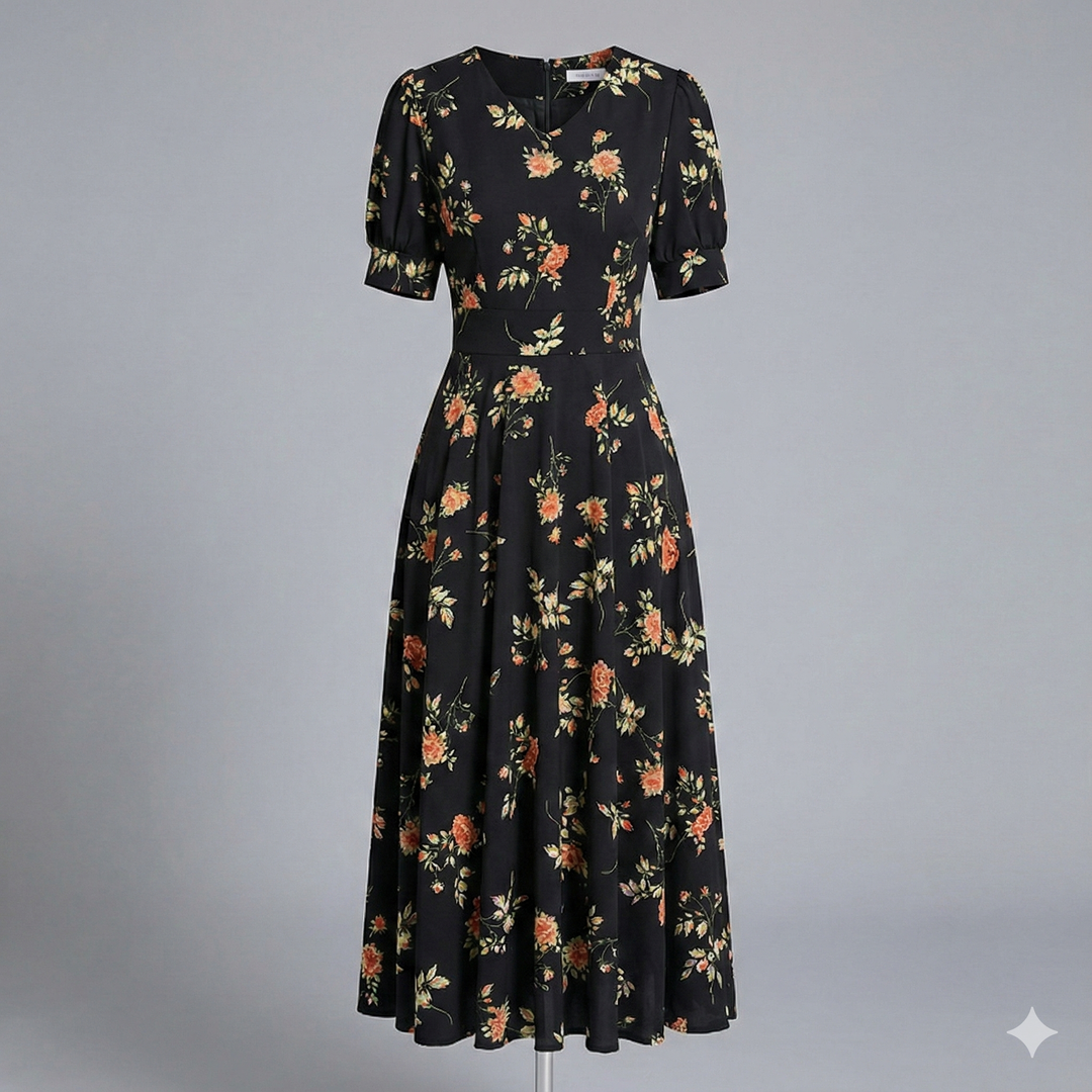 Women's Wedding Guest Dress V-Neck Floral | Midi