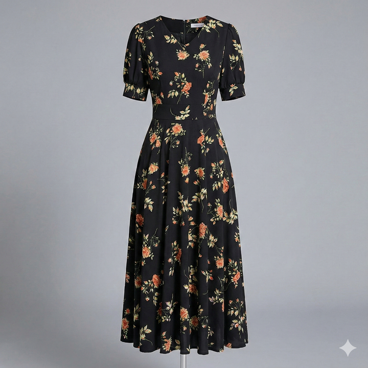Women's Wedding Guest Dress V-Neck Floral | Midi