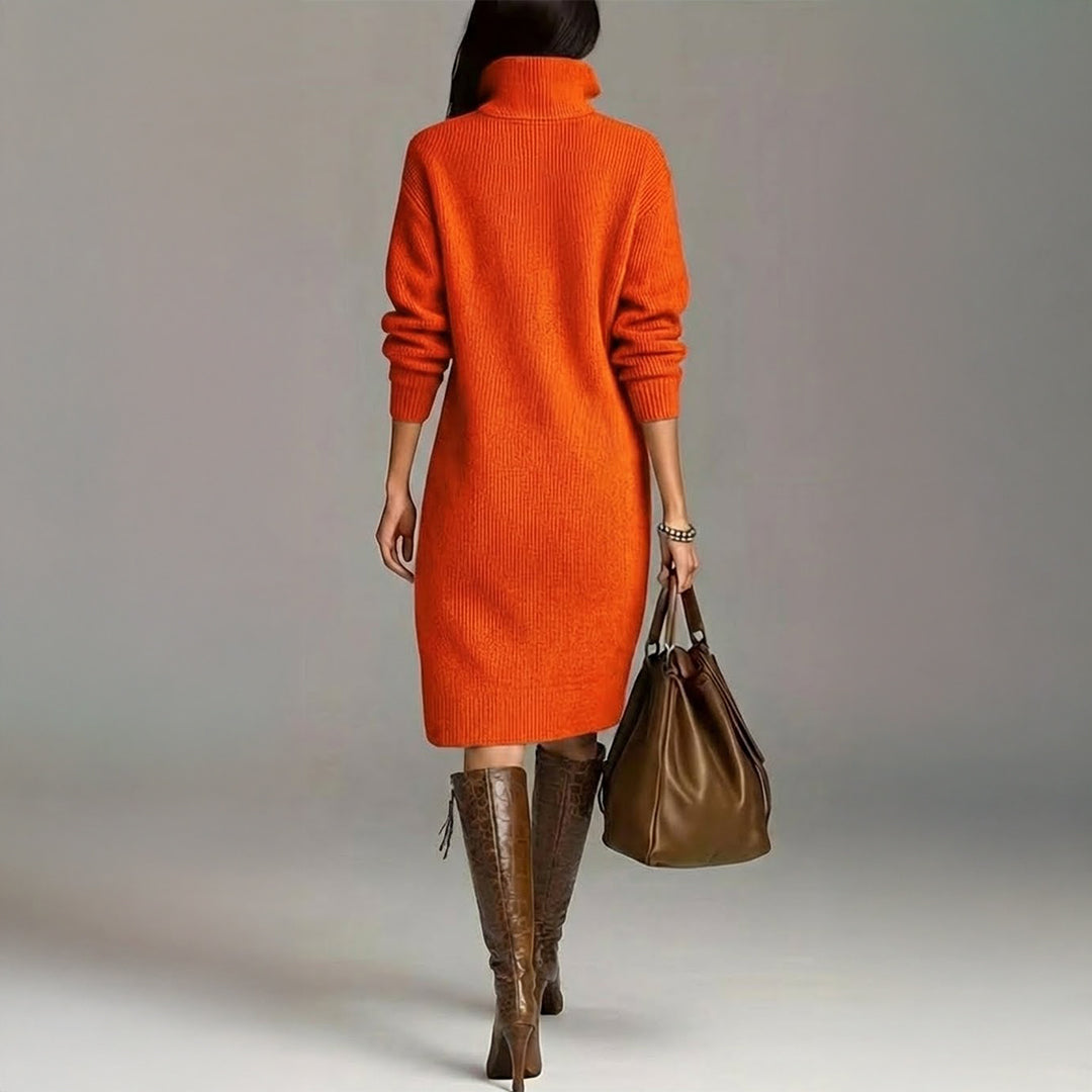 Terentia | Winter Dress Midi Turtleneck