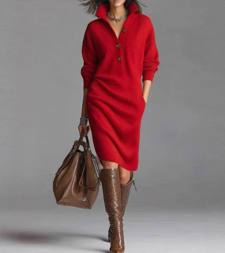 Terentia | Winter Dress Midi Turtleneck
