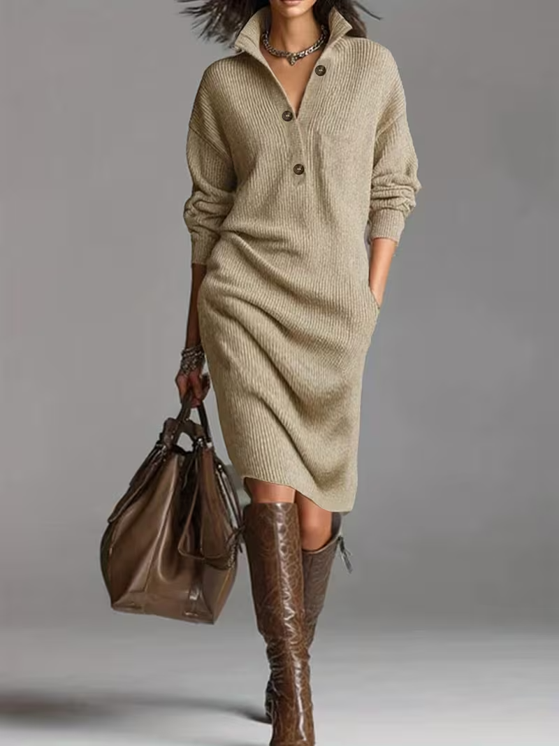 Terentia | Winter Dress Midi Turtleneck