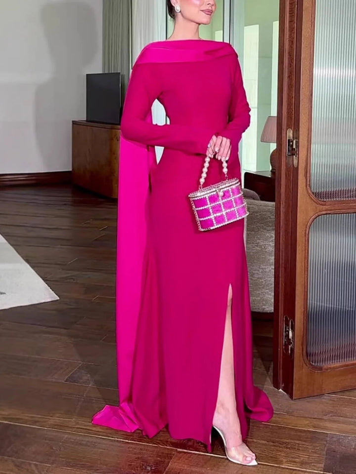 Sadhbh | Winter Evening Maxi Dress | Cape