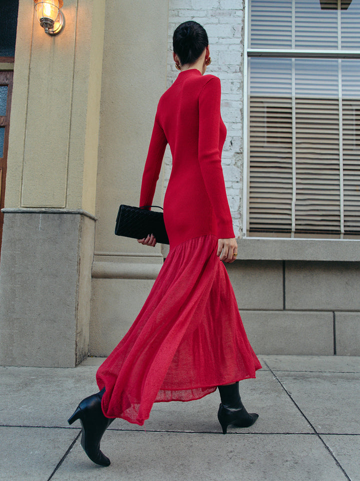Pascale | Knit Maxi Dress | Mock Neck