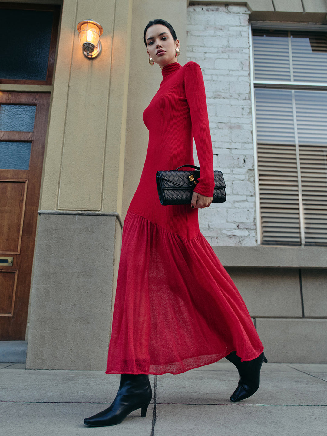 Pascale | Knit Maxi Dress | Mock Neck