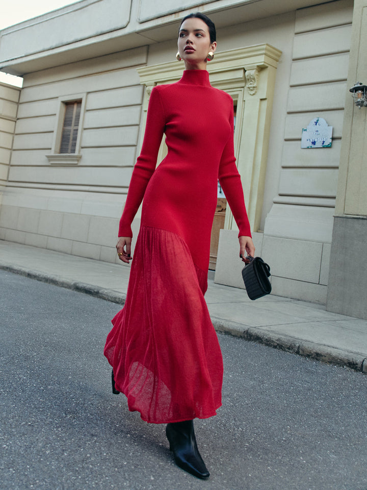 Pascale | Knit Maxi Dress | Mock Neck